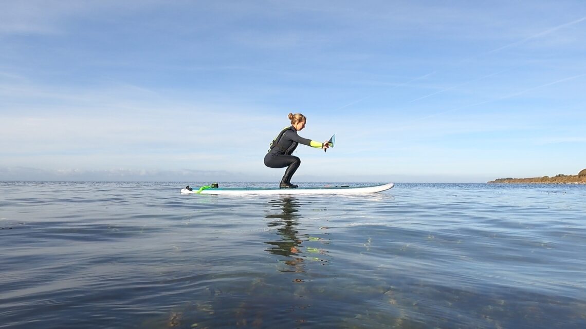 Stand up Paddle squat fitness på Samsø